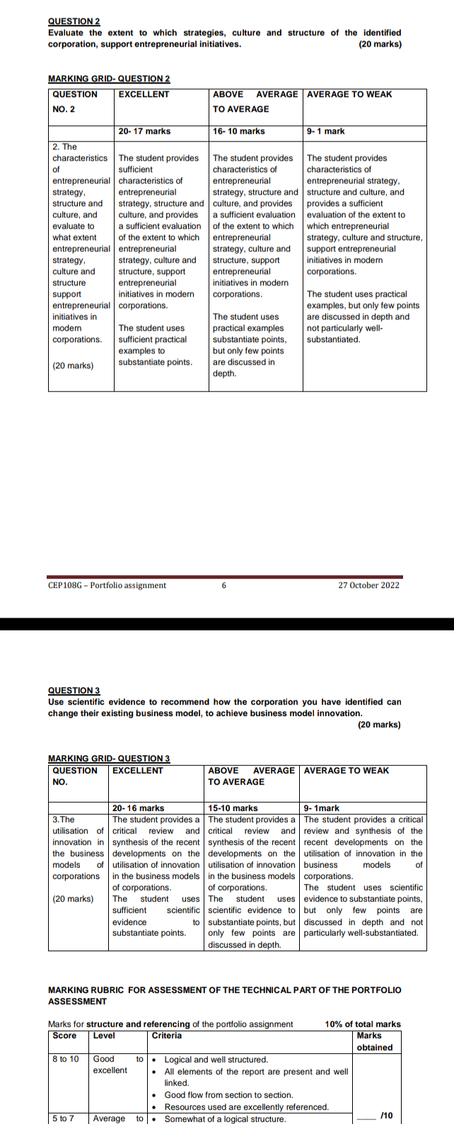 INDIVIDUAL PORTFOLIO ASSIGNMENT This is an