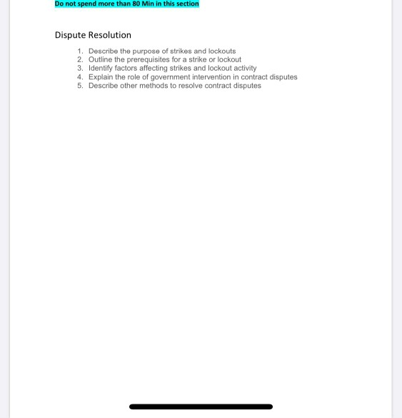 Do not spend more than 80 Min in this section