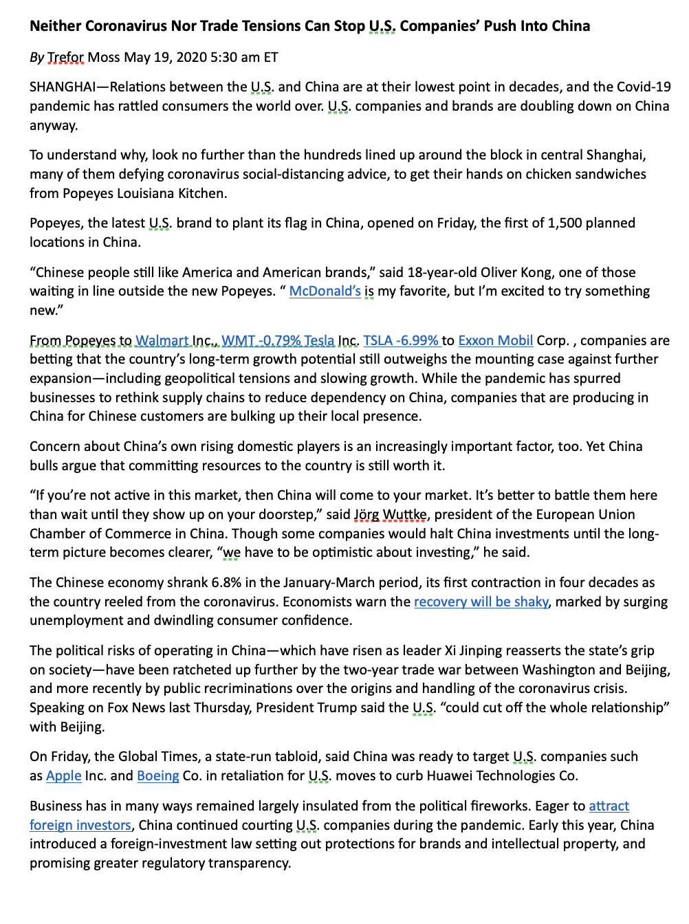 Please read the article and answer the questions.