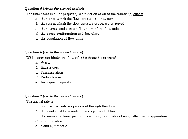 Please answer (5-7). Thank you. Question 5