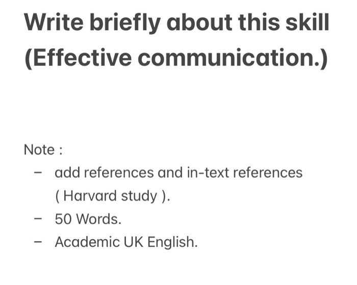 Write briefly about this skill (Effective