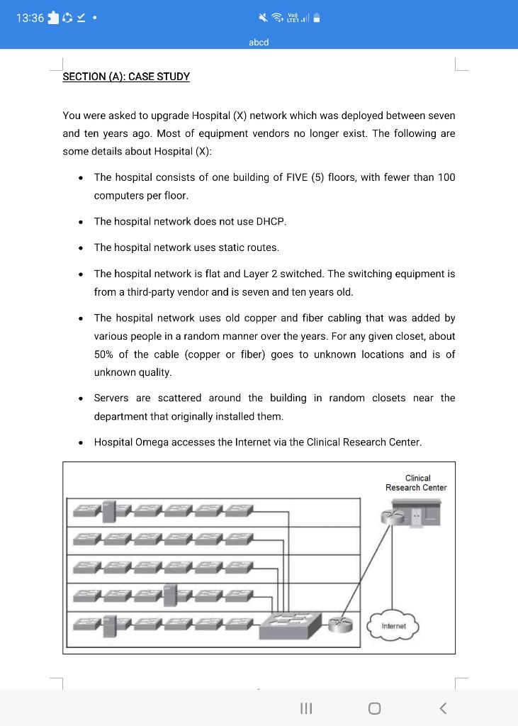 13:36 SECTION (A): CASE STUDY You were asked to