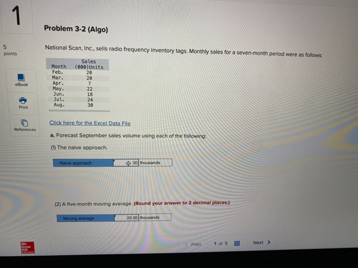 1 Problem 3-2 (Algo) 5 points National Scan,