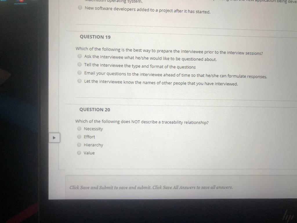 being deve operating system. New software
