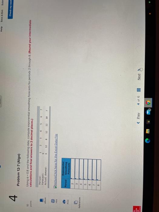 Help Save & EN Sub Check my work 4 Problem 12-7