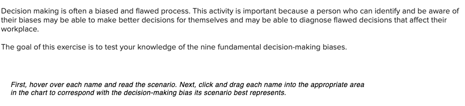 Decision making is often a biased and flawed