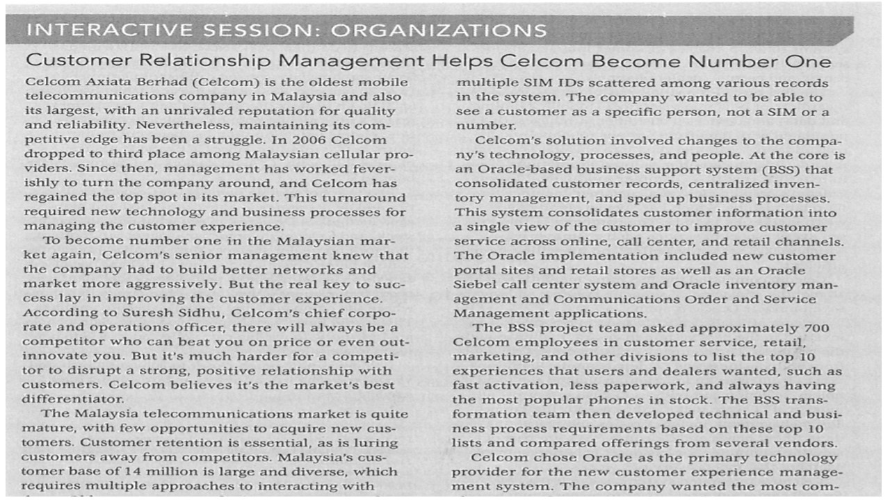 INTERACTIVE SESSION: ORGANIZATIONS Customer