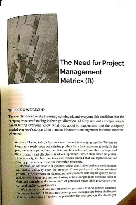 i need answer for fourth one The Need for Project