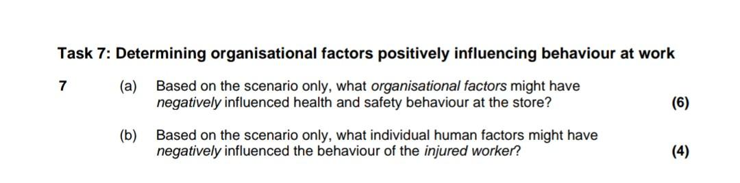 This is NEBOSH exam, so answer the question in