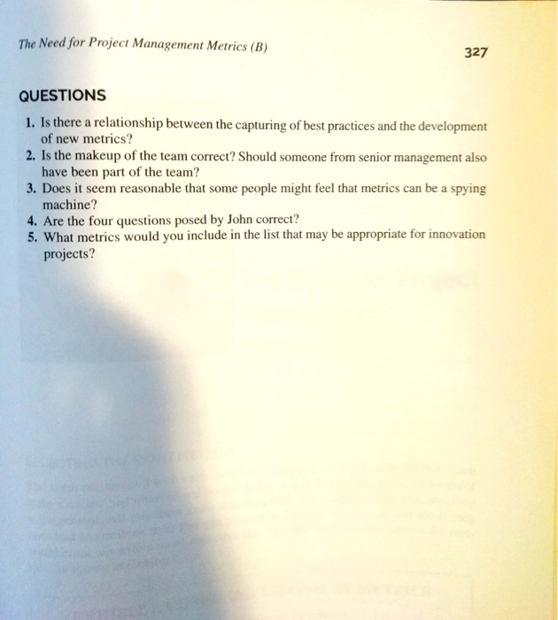 i need answer for fourth one The Need for Project