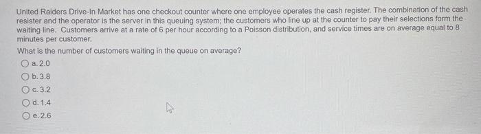 United Raiders Drive-In Market has one checkout