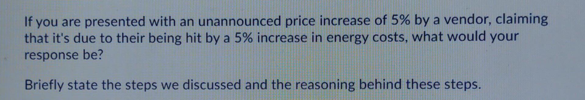 If you are presented with an unannounced price