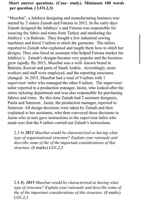 introduction to management Short answer