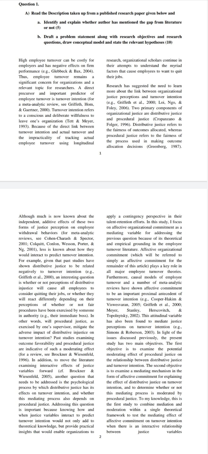 subject: business research methods Question 1. A)