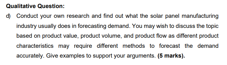 USE EXCEL Task 1: Demand Forecasting for