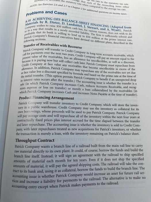 Only do the Product Financing case First analyze