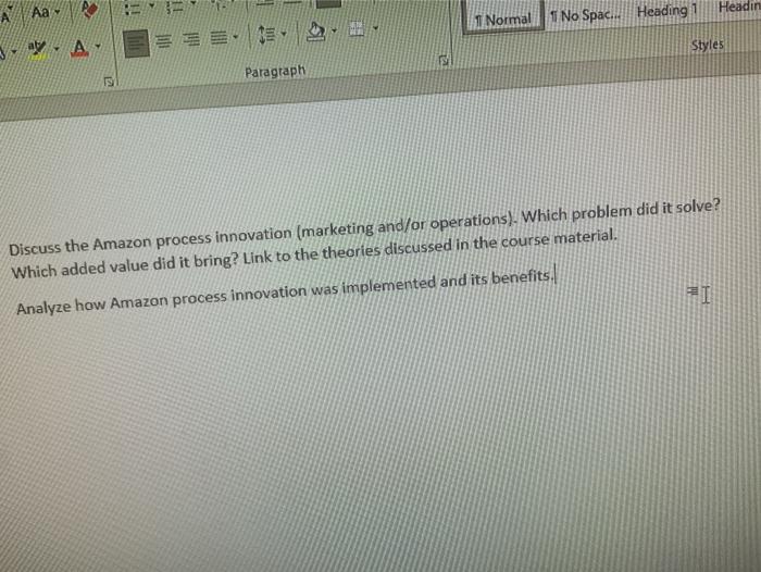 Headin - Normal 1 No Spac... Heading 1 === Styles