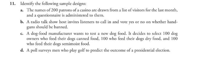 Answer all four parts each with a rationale 11.