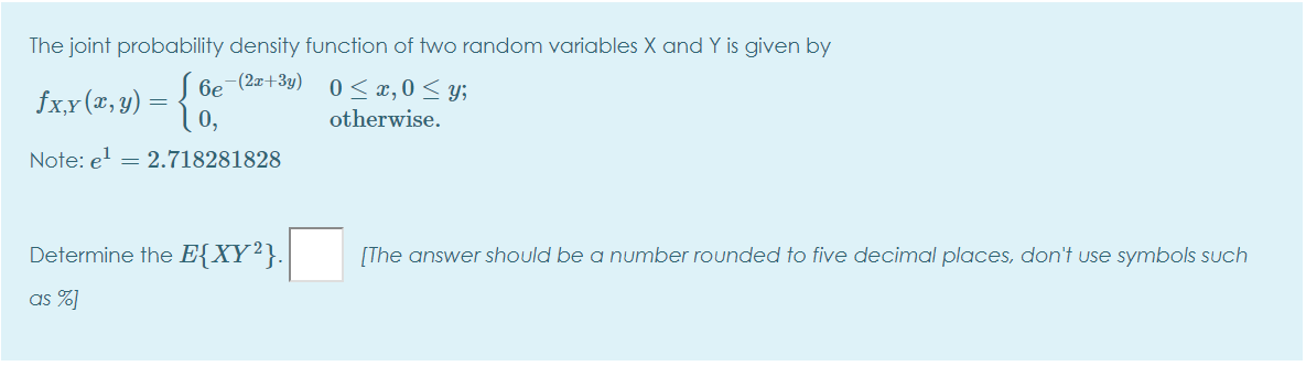 I need it for fast please ! The joint probability