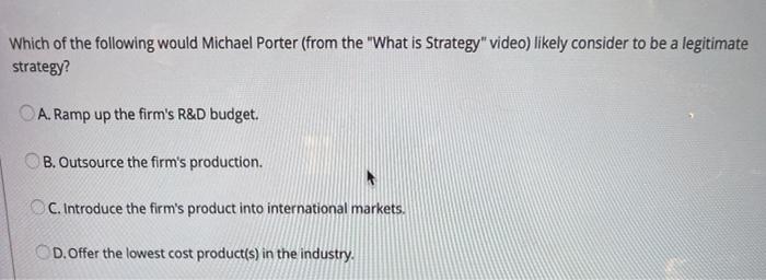 Firm A has a weakness relative to its competitors