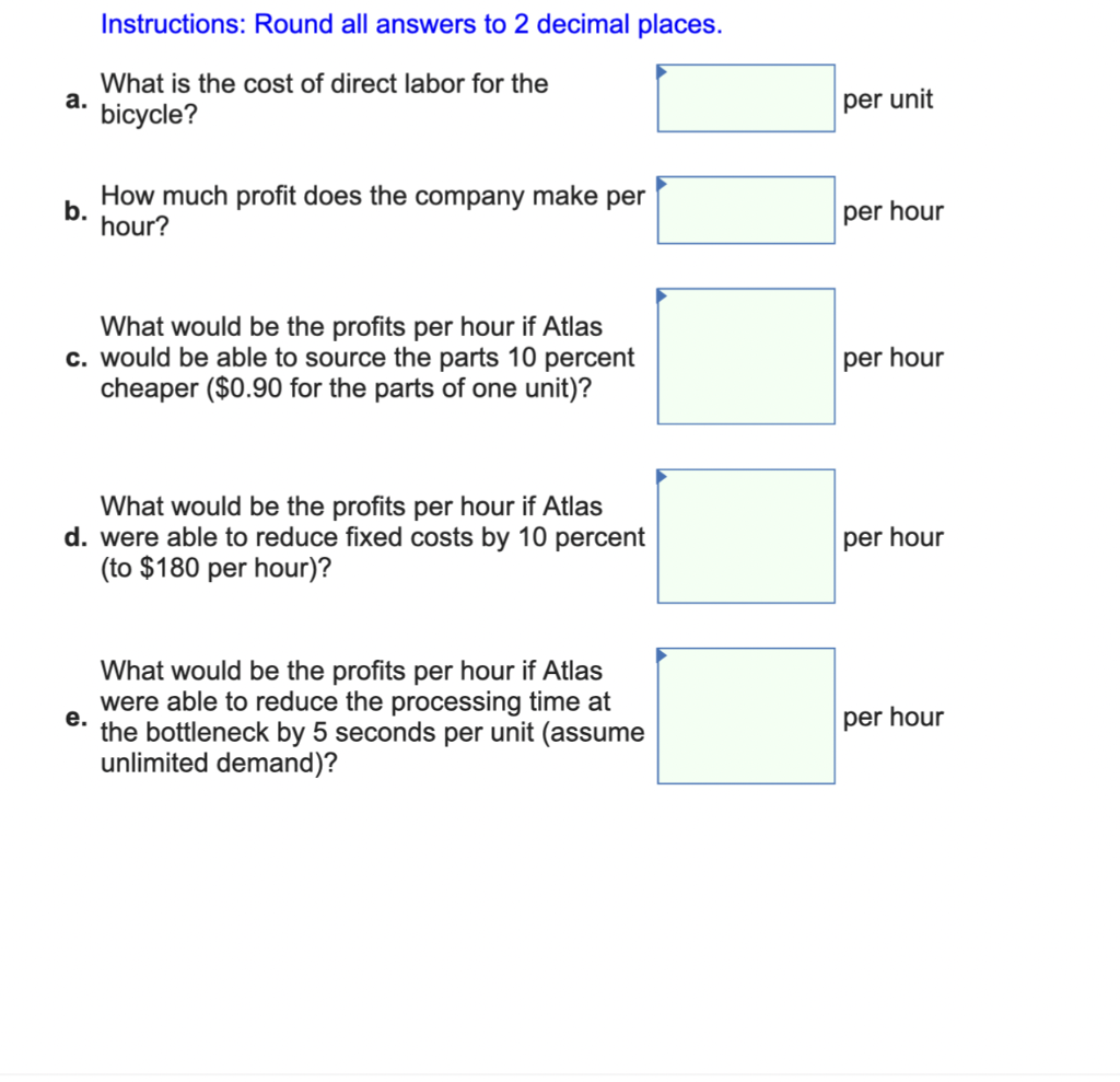 Atlas Inc. is a toy bicycle manufacturing company