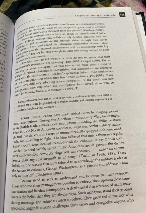 Strategic leadership is an important