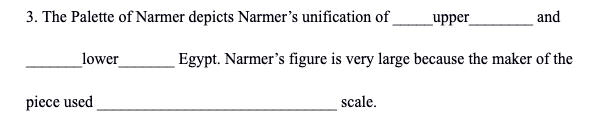 3. The Palette of Narmer depicts Narmer's