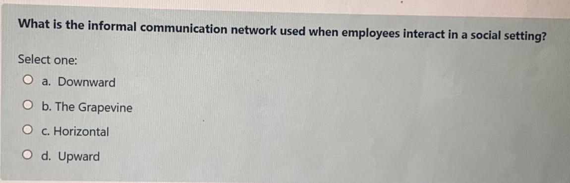 What is the informal communication network used