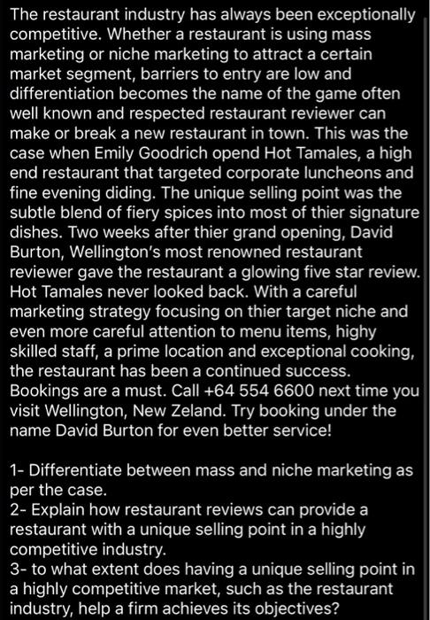 The restaurant industry has always been
