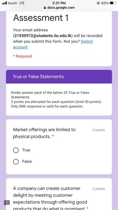 ..ll touch LTE @ 63% 3:31 PM .docs.google.com
