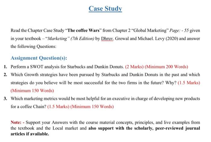 Case Study Read the Chapter Case Study The coffee