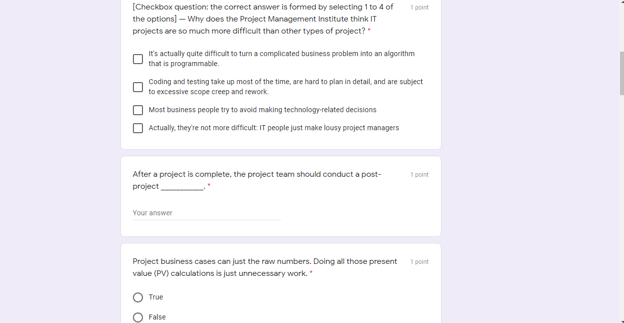 1 point [Checkbox question: the correct answer is