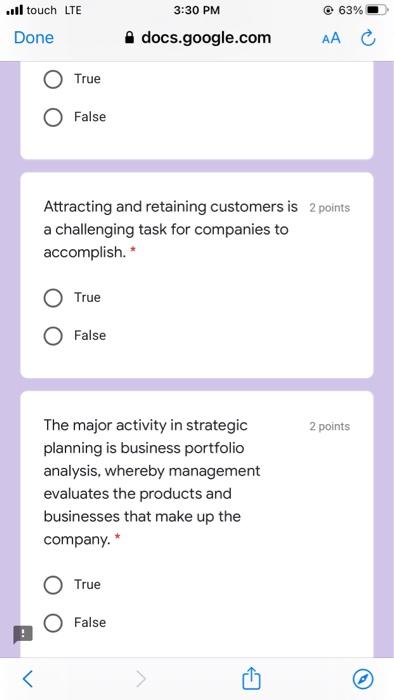 ..ll touch LTE @ 63% 3:31 PM .docs.google.com