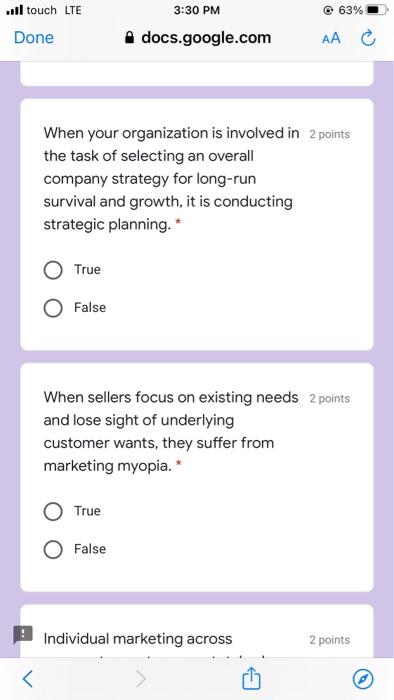 ..ll touch LTE @ 63% 3:31 PM .docs.google.com