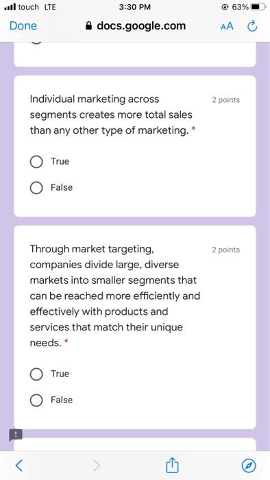 ..ll touch LTE @ 63% 3:31 PM .docs.google.com