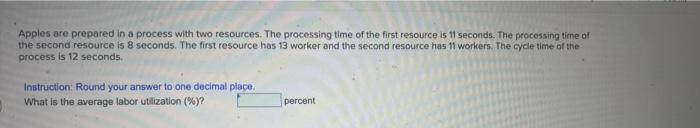 Apples are prepared in a process with two