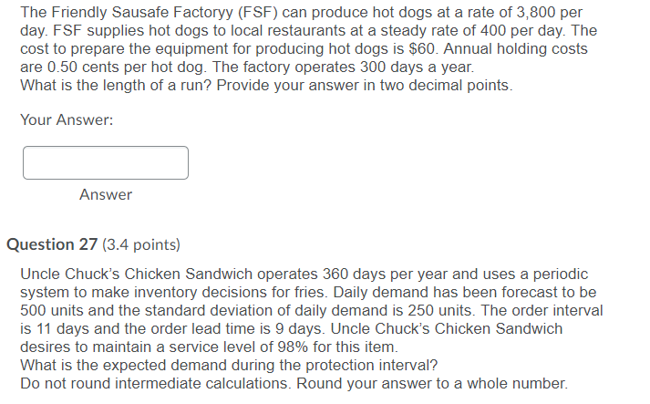 The Friendly Sausafe Factoryy (FSF) can produce