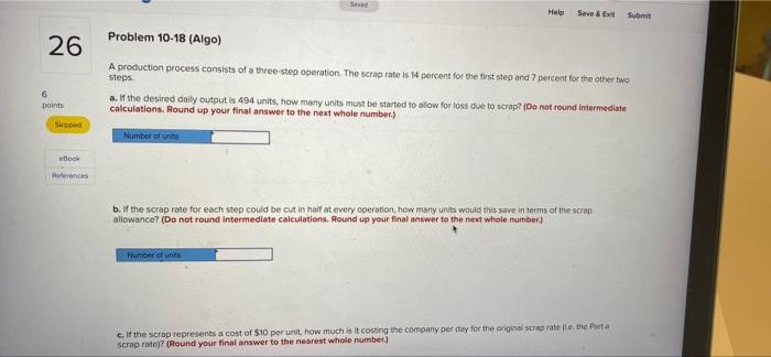 Help Save & Submit Problem 10-18 (Algo) 26 A