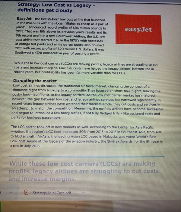 Strategy: Low Cost vs Legacy - definitions get