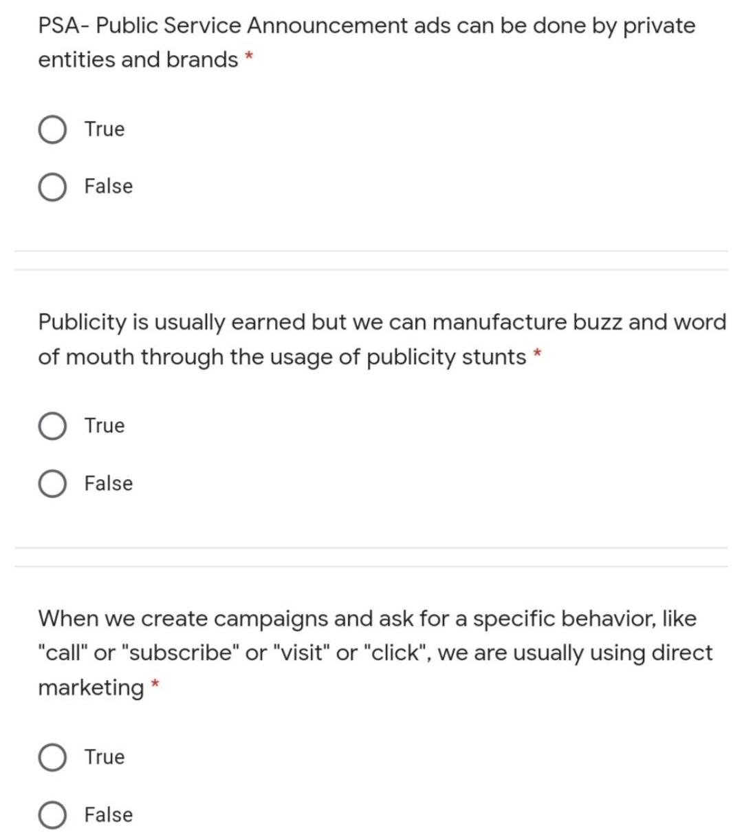 Marketing Plz solve these questions accurately