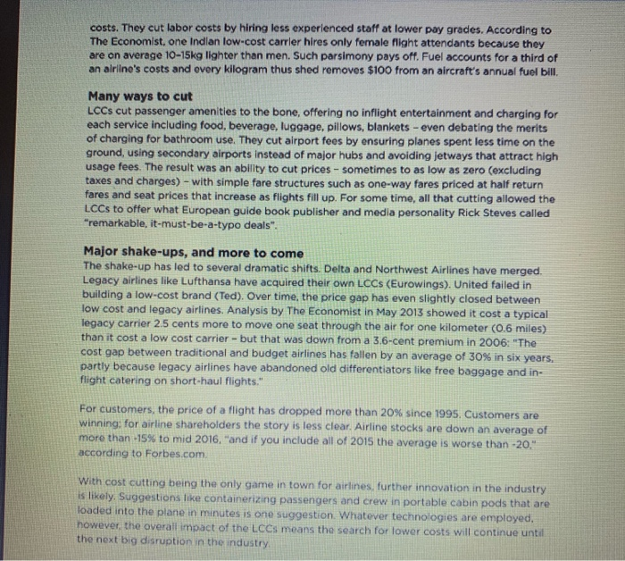 Strategy: Low Cost vs Legacy - definitions get