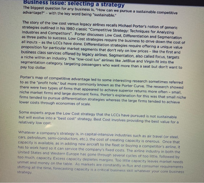 Strategy: Low Cost vs Legacy - definitions get