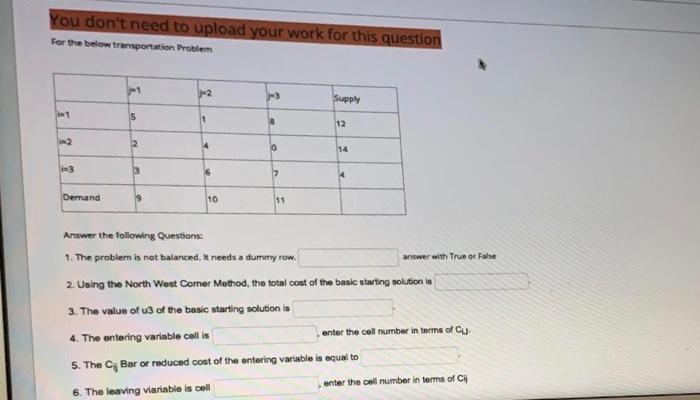 You don't need to upload your work for this