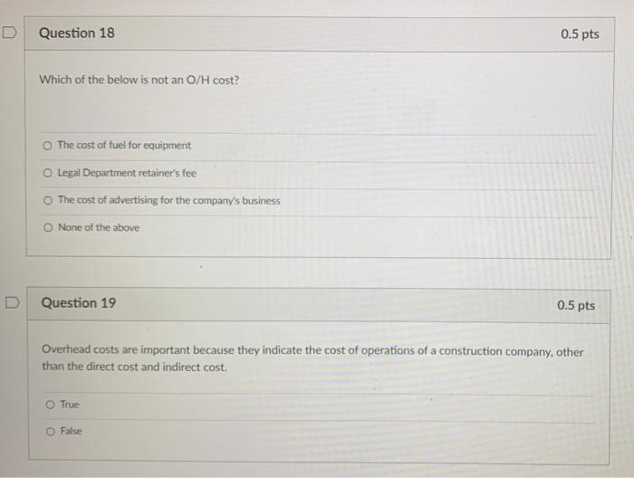D Question 18 0.5 pts Which of the below is not