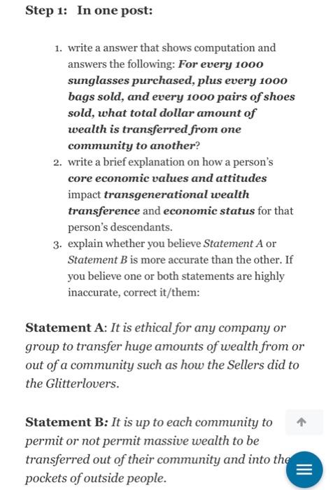 Please complete Step 1, 1-3 and Statement A and B