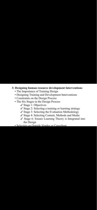 3: Designing human resource development