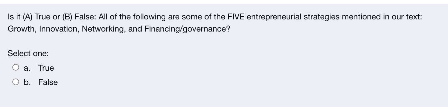 Is it (A) True or (B) False: According to the 5