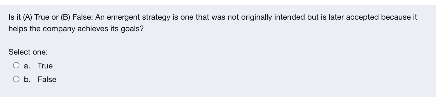 Is it (A) True or (B) False: According to the 5