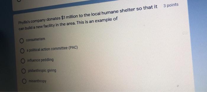 Phyllis's company donates $1 million to the local