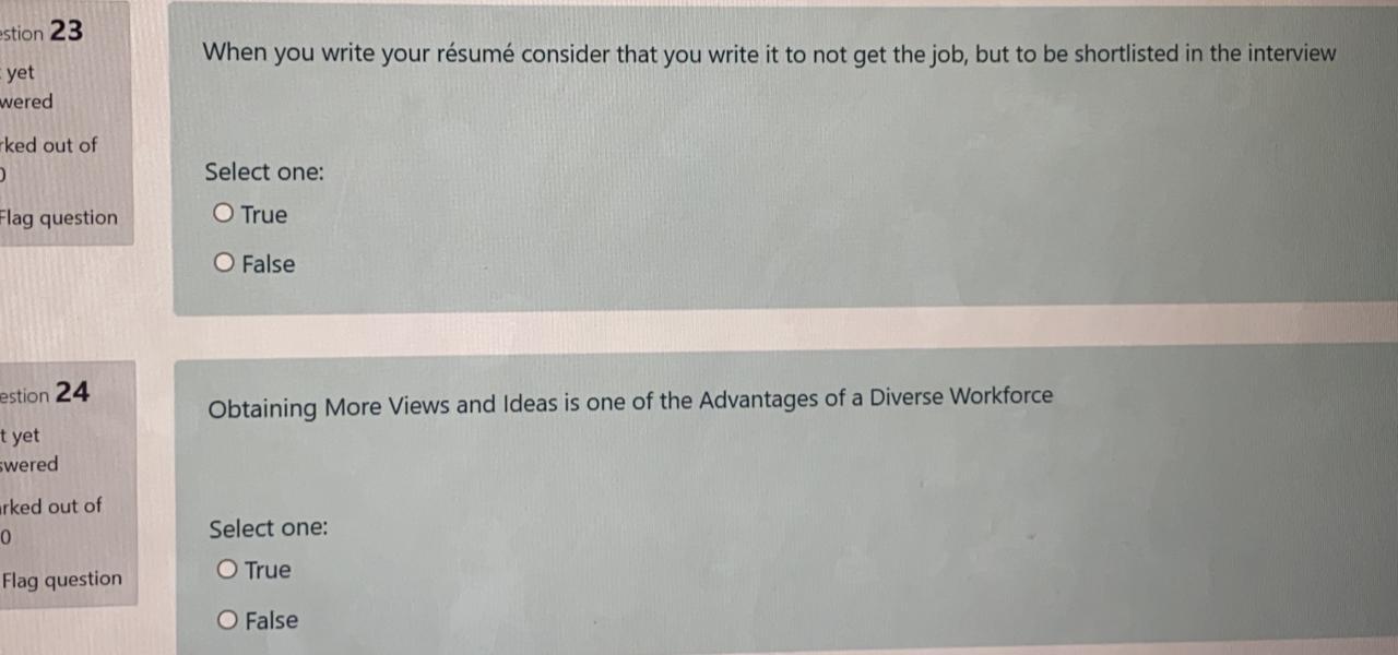 estion 23 When you write your rsum consider that